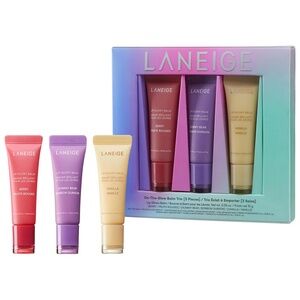 Laneige On The Glow Trio Lip Balm Set Berry Gummy Bear Vanilla New